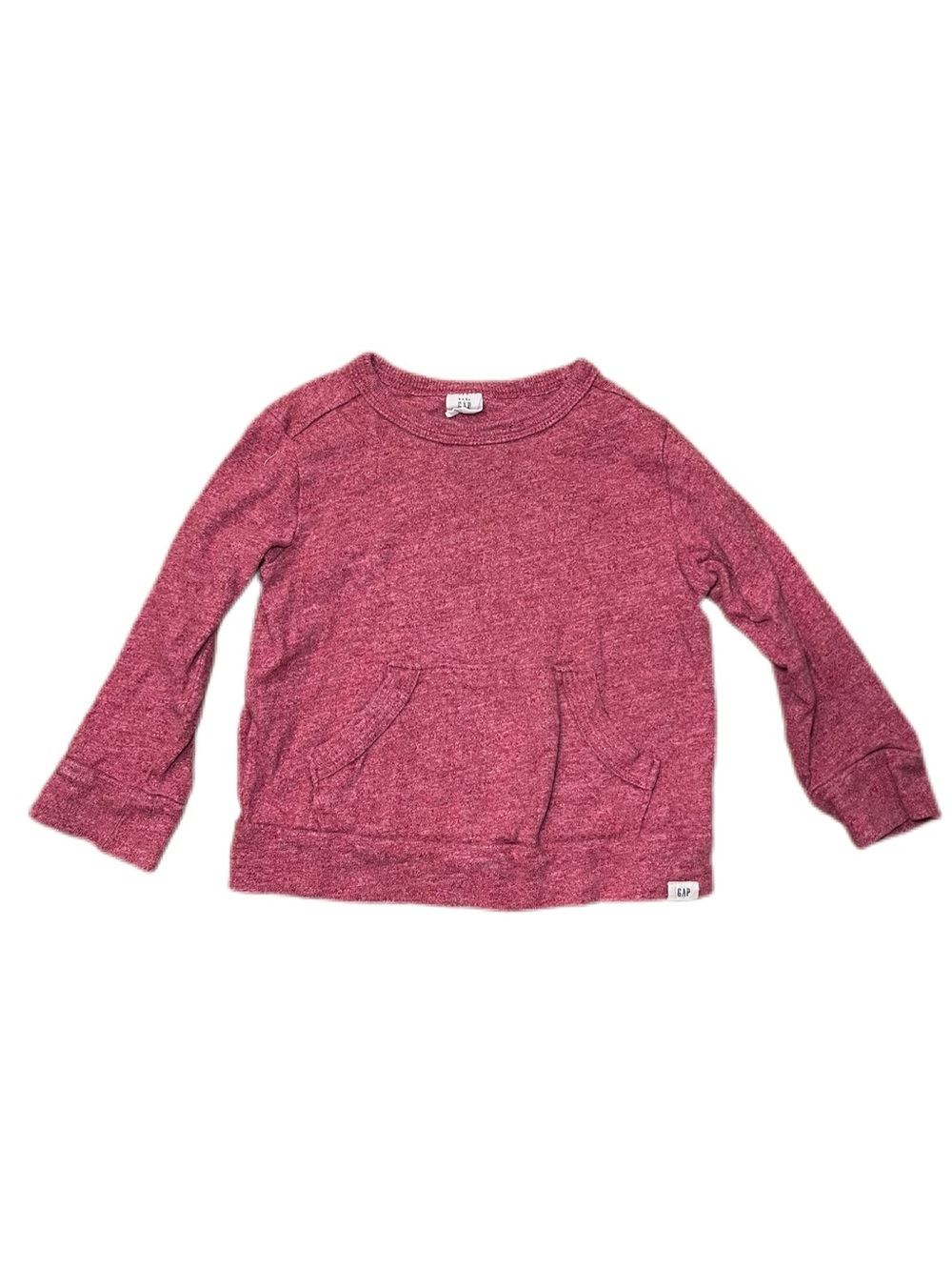 Gap 3T Raspberry Red Lightweight Long Sleeve Sweatshirt with Kangaroo Pocket